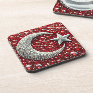 Hard plastic coaster with Turkish Colours