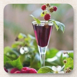 Hard Plastic coasters with cork back - set of 6