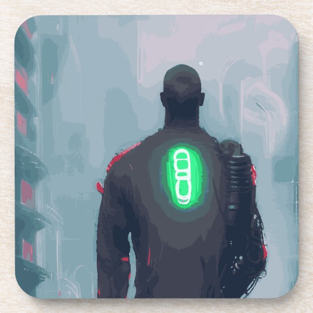 Hard plastic cyberpunk coaster (Front)