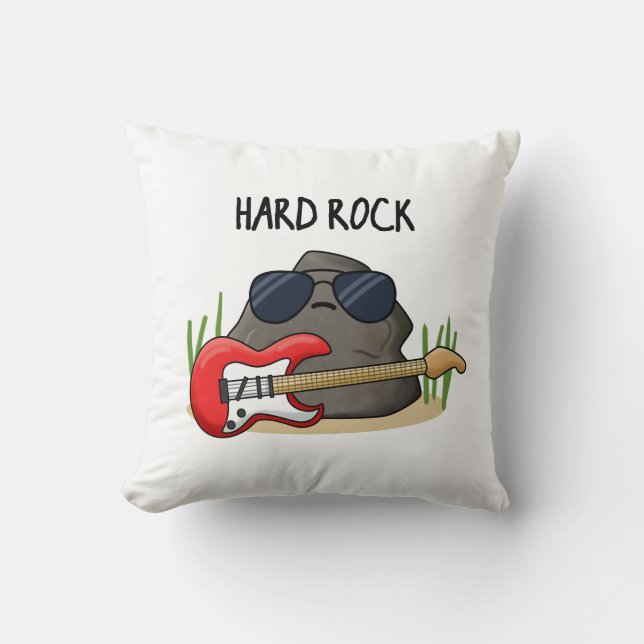 Hard Rock Funny Geology Music Pun  Throw Pillow (Front)