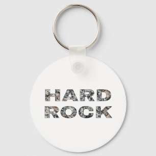 Hard Rock Granite Text Keychain
