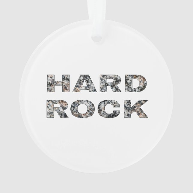 Hard Rock Granite Text Ornament (Back)