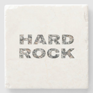 Hard Rock Granite Text Stone Coaster
