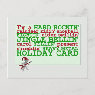 Hard Rock Holidays funny holiday postcard