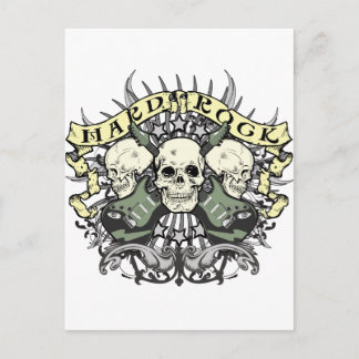 Hard Rock Skull and Guitars Postcard