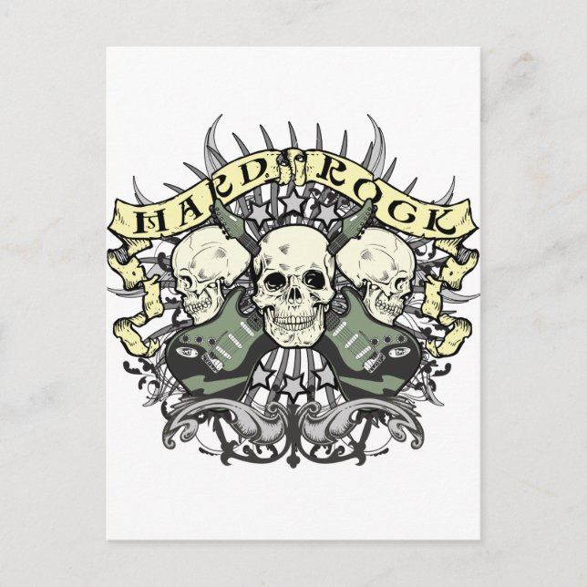 Hard Rock Skull and Guitars Postcard (Front)