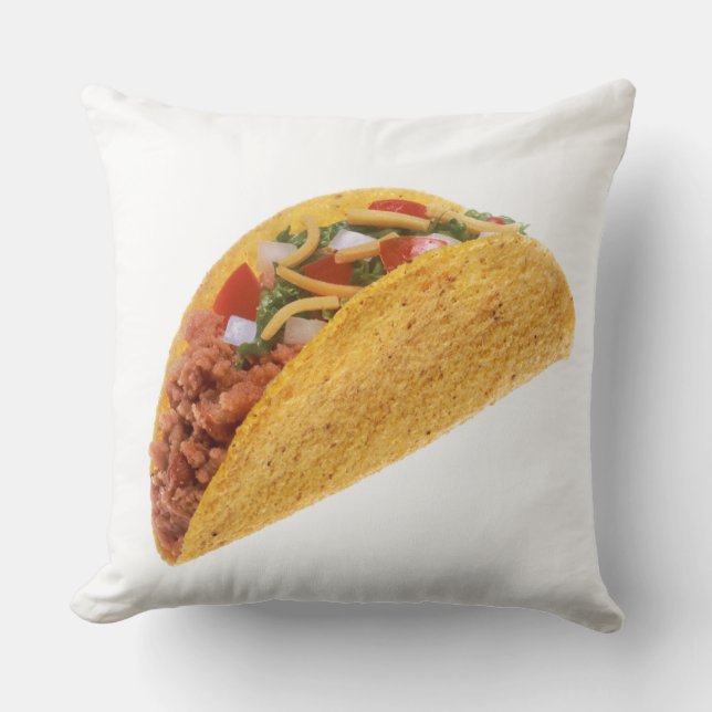Hard Shell Taco Throw Pillow (Front)