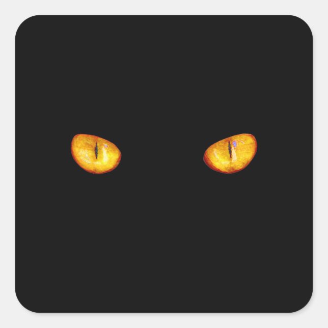 Hard Stare of Golden Bombay Cat Eyes Square Sticker (Front)