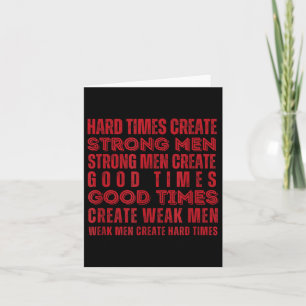 Hard Times Create Strong Men Vintage Fitness Motiv Card