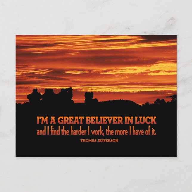 Hard Work and Luck Post Card (Front)