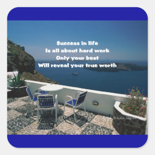 Hard work and success square sticker