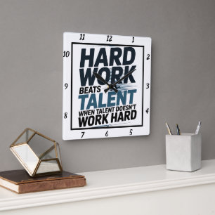 Hard Work Beats Talent Runner T Square Wall Clock