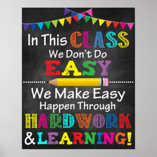 Hard Work Classroom Poster