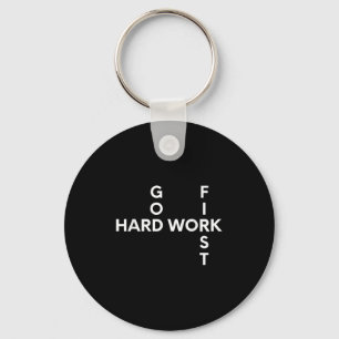 Hard Work, God, First Motivation  Keychain