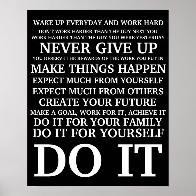 Hard Work Manifesto Poster (Front)