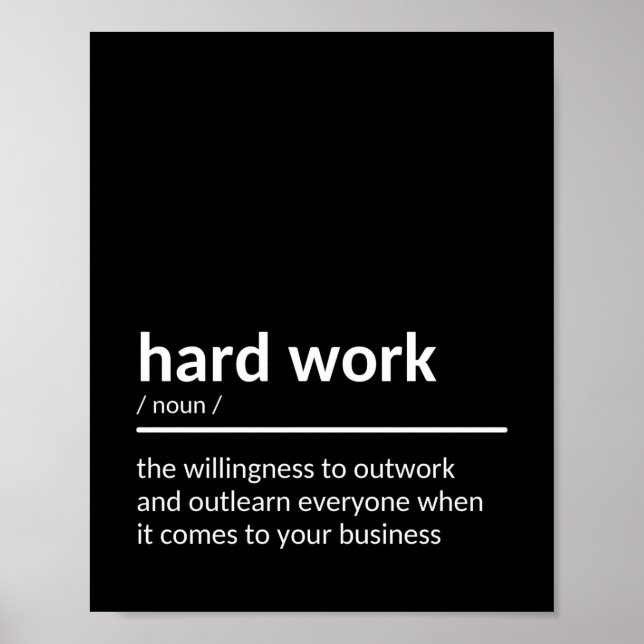 Hard Work Quote Poster (Front)