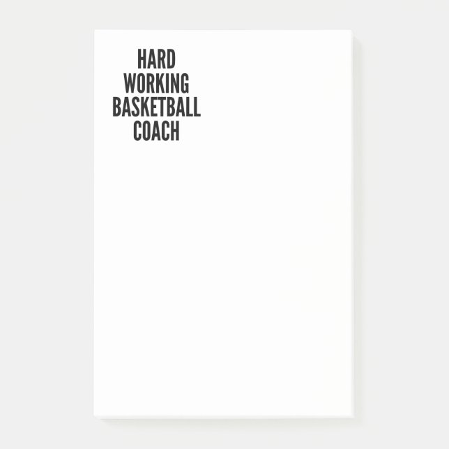 Hard Working Basketball Coach Post-it Notes (Front)