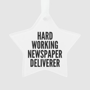 Hard Working Newspaper Deliverer Ornament