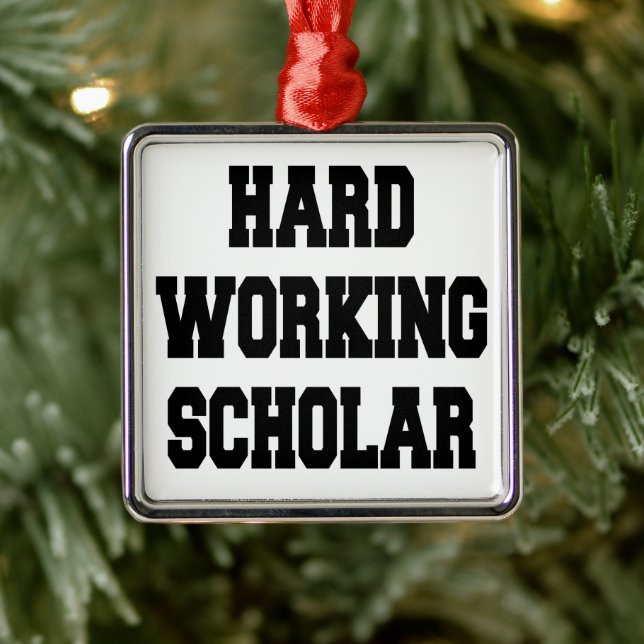 Hard Working Scholar Metal Ornament (Tree)
