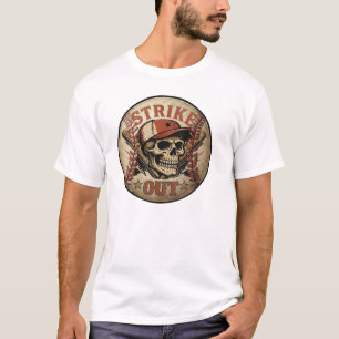 Hardball Syndicate Strike Out Skull Baseball Premi T-Shirt