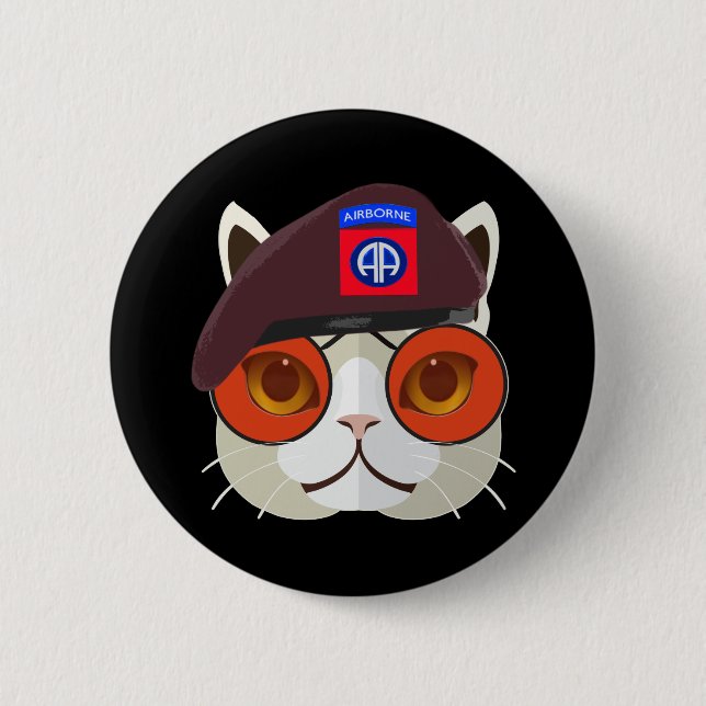 Hardcore 82nd Airborne Kitty Kat! 2 Inch Round Button (Front)