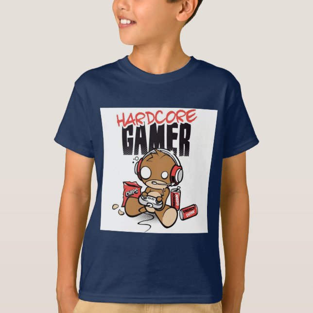 Hardcore gamer boys tshirt (Front)