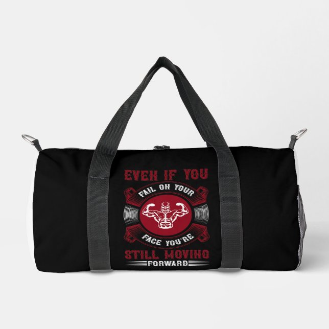Hardcore Gym Motivation Graphic Tee Duffle Bag (Front)