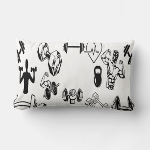 Hardcore Gym Throw Pillow Veiny Dumbbell Hand