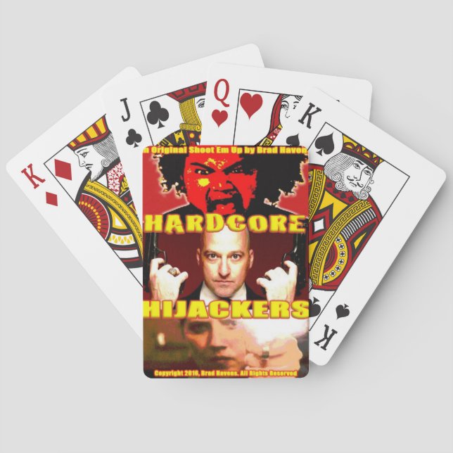 Hardcore Hijackers Poster on Playing Cards (Back)
