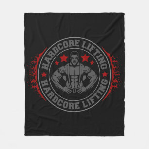 Hardcore Lifting Flexing Bodybuilder Fleece Blanket