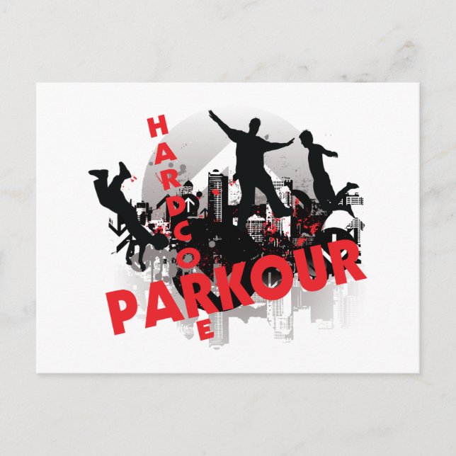 Hardcore Parkour Grunge City Postcard (Front)