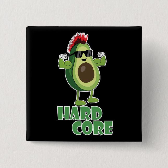 hardcore sunglasses 2 inch square button (Front)