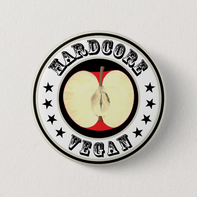 Hardcore Vegan 2 Inch Round Button (Front)