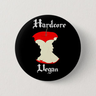 Hardcore Vegan Apple Design 2 Inch Round Button