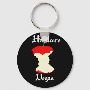 Hardcore Vegan Apple Design Keychain