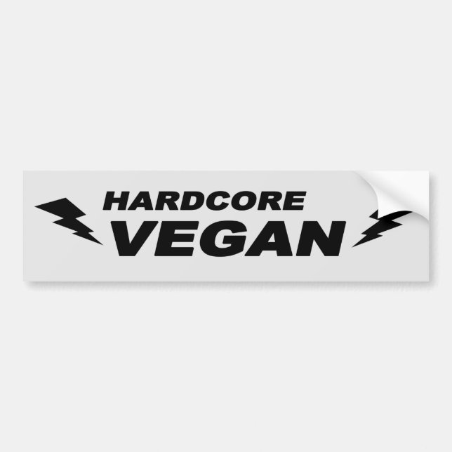 Hardcore Vegan Bumper Sticker (Front)