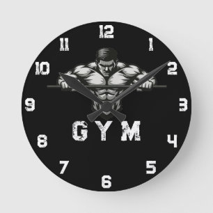 Hardcore Workout Clock Power Grip Gym Decor