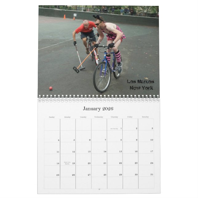 Hardcourt Bicycle Polo - Customized Calendar (Jan 2026)