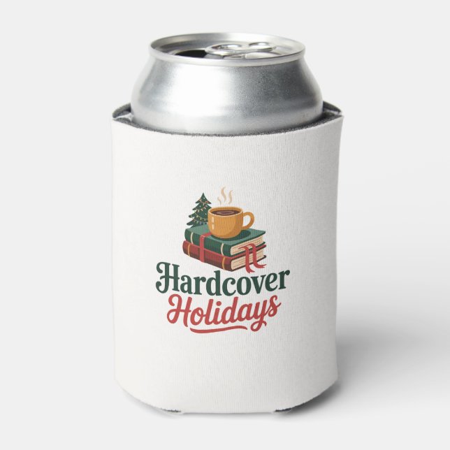 Hardcover Holidays Festive Drink Can Cooler (Can Front)