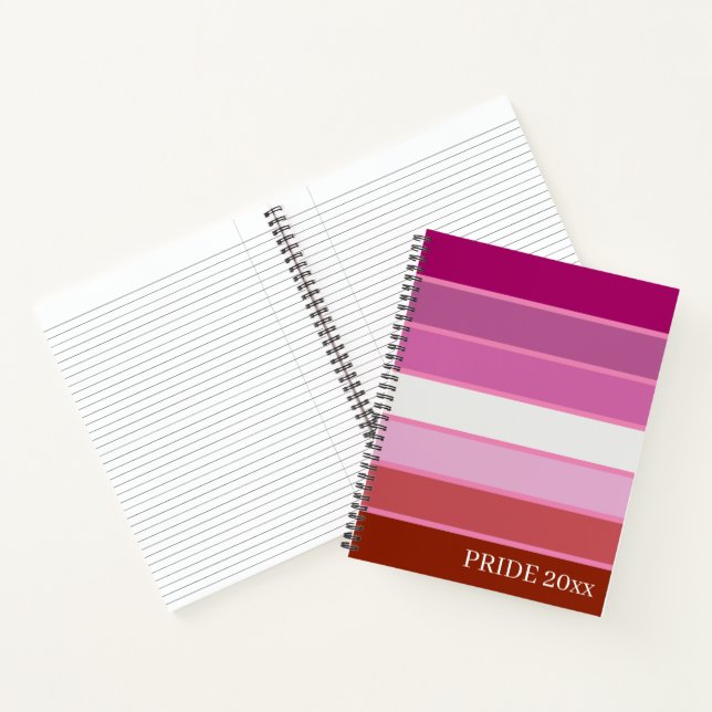 Hardcover / Softcover Notebook-Lesbian Pride Flag Notebook (Inside)