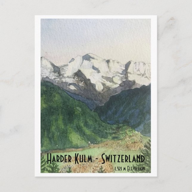Harder Kulm view Switzerland travel post card (Front)