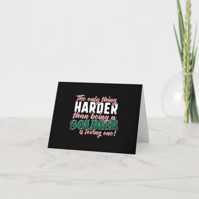 Harder than Loving a Soldier - Military Spouse Card (Front)