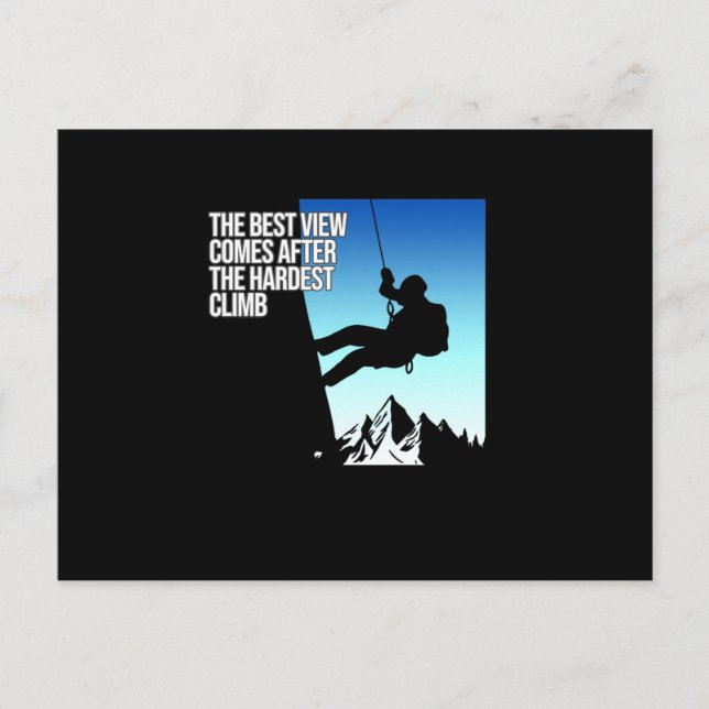 Hardest Climb Mountain Climber Rock Climbing Lover Invitation Postcard (Front)