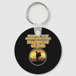 Hardest Climb Mountain Climber Rock Climbing Lover Keychain