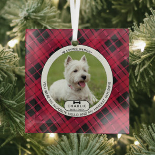Hardest Goodbye Pet Memorial Glass Ornament