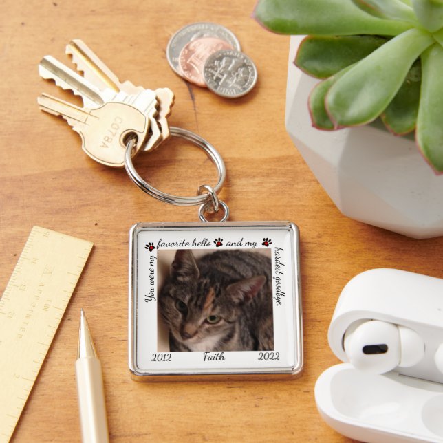 Hardest Goodbye Pet Memorial Keychain (Desk)