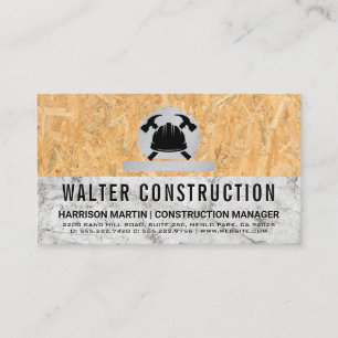 Hardhat Hammer   Marble   Pressed Wood Business Card