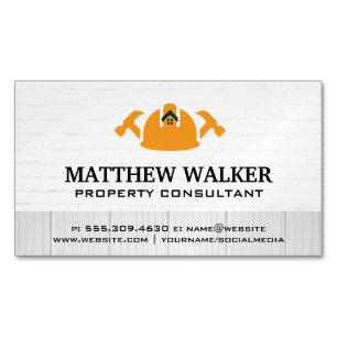 Hardhat Hammers   Home Repair Services Magnetic Business Card