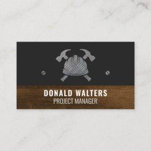 Hardhat Hammers   Metal and Wood Business Card