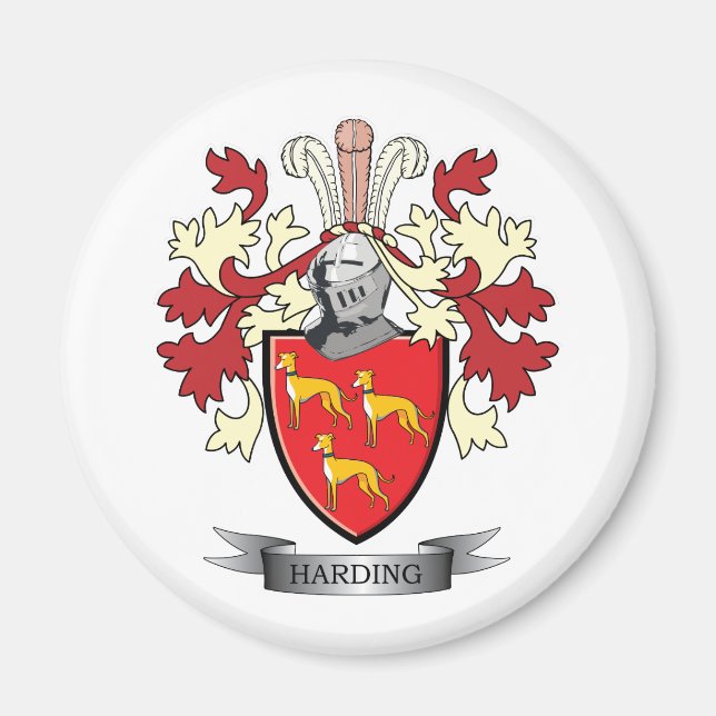 Harding Family Crest Coat of Arms Magnet (Front)